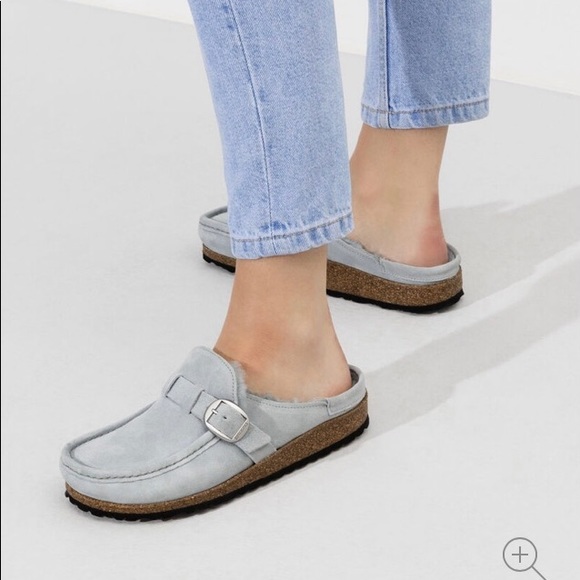 Birkenstock Shoes - BIRKENSTOCK Buckley Shearling Suede Clogs NWT